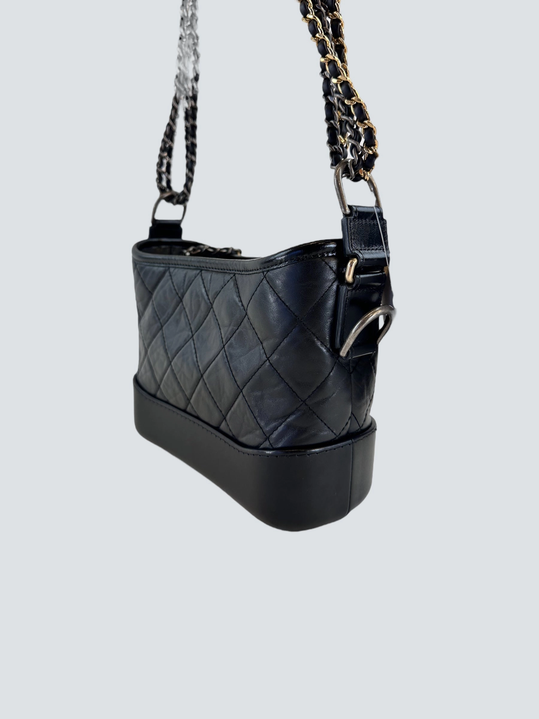 Chanel Black Calfskin Leather Small Gabrielle Crossbody