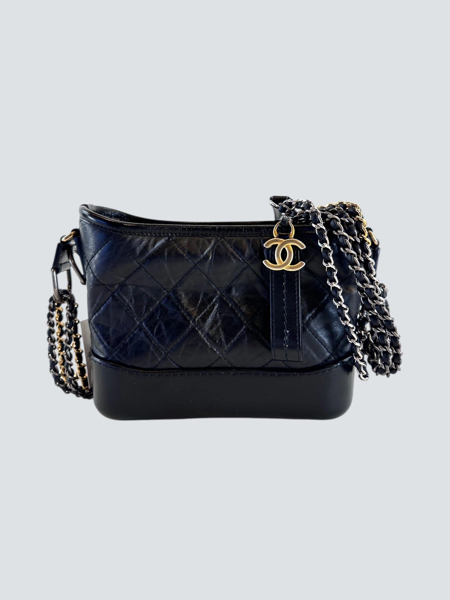Chanel Black Calfskin Leather Small Gabrielle Crossbody