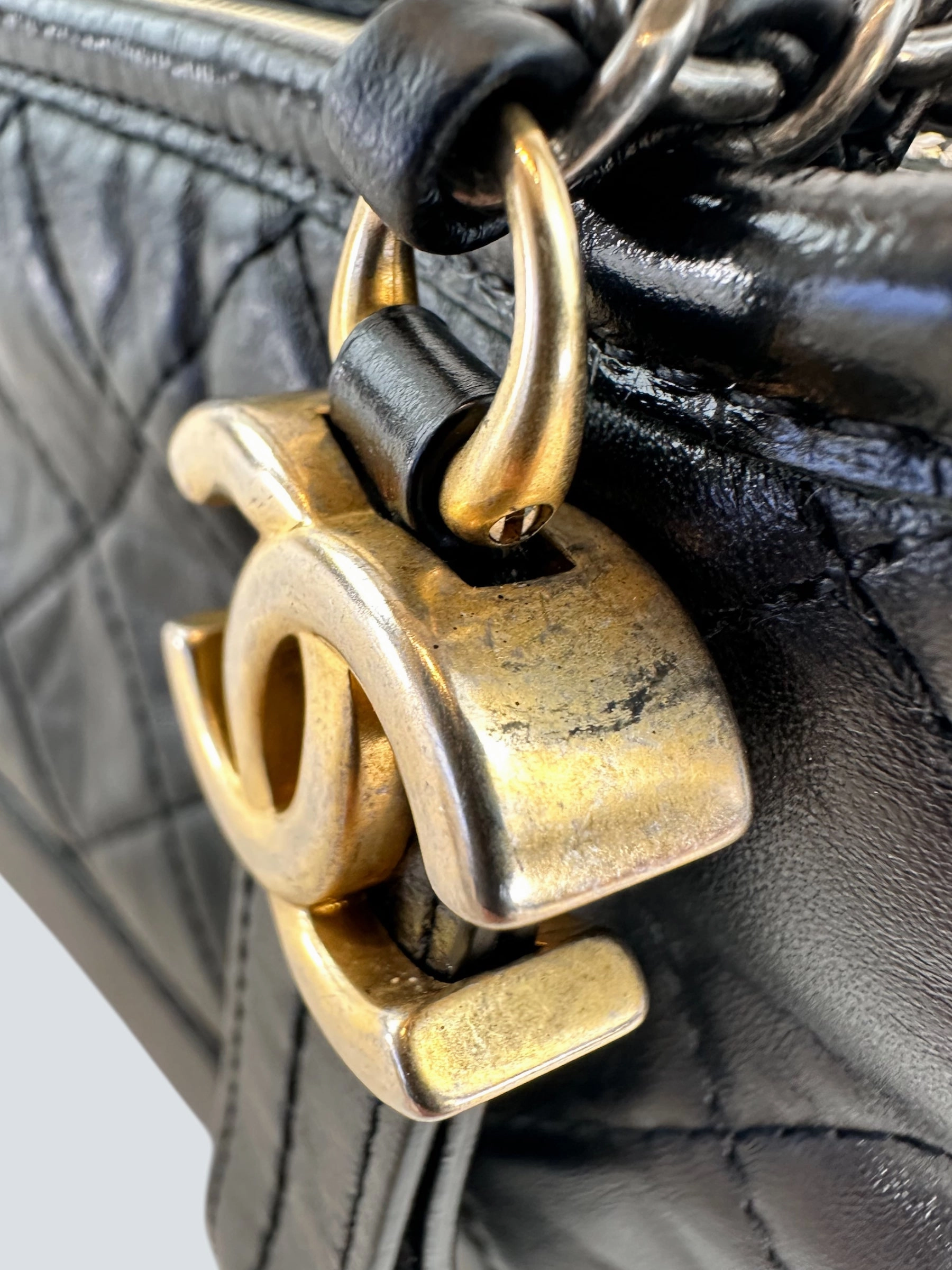 Chanel Black Calfskin Leather Small Gabrielle Crossbody