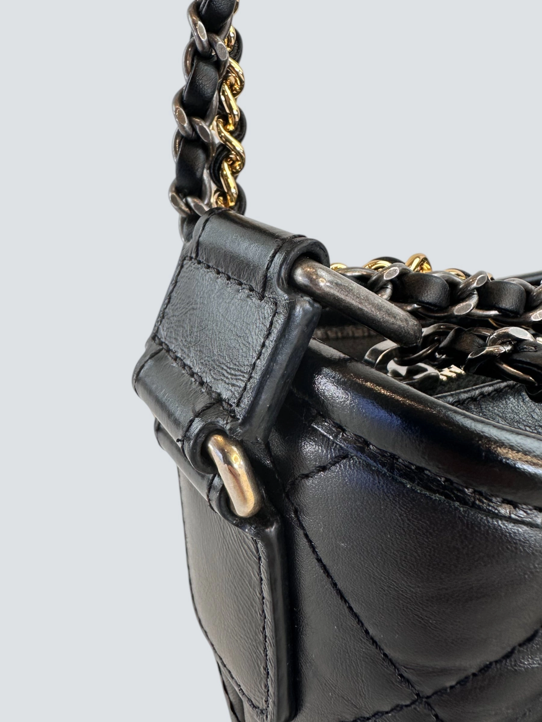Chanel Black Calfskin Leather Small Gabrielle Crossbody