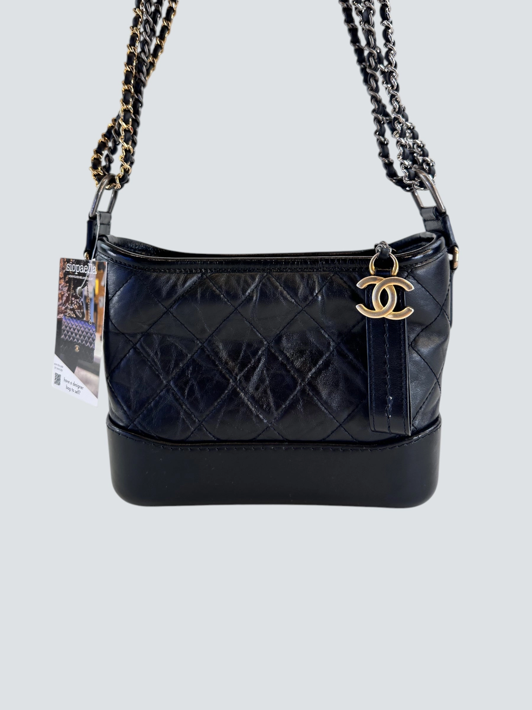 Chanel Black Calfskin Leather Small Gabrielle Crossbody