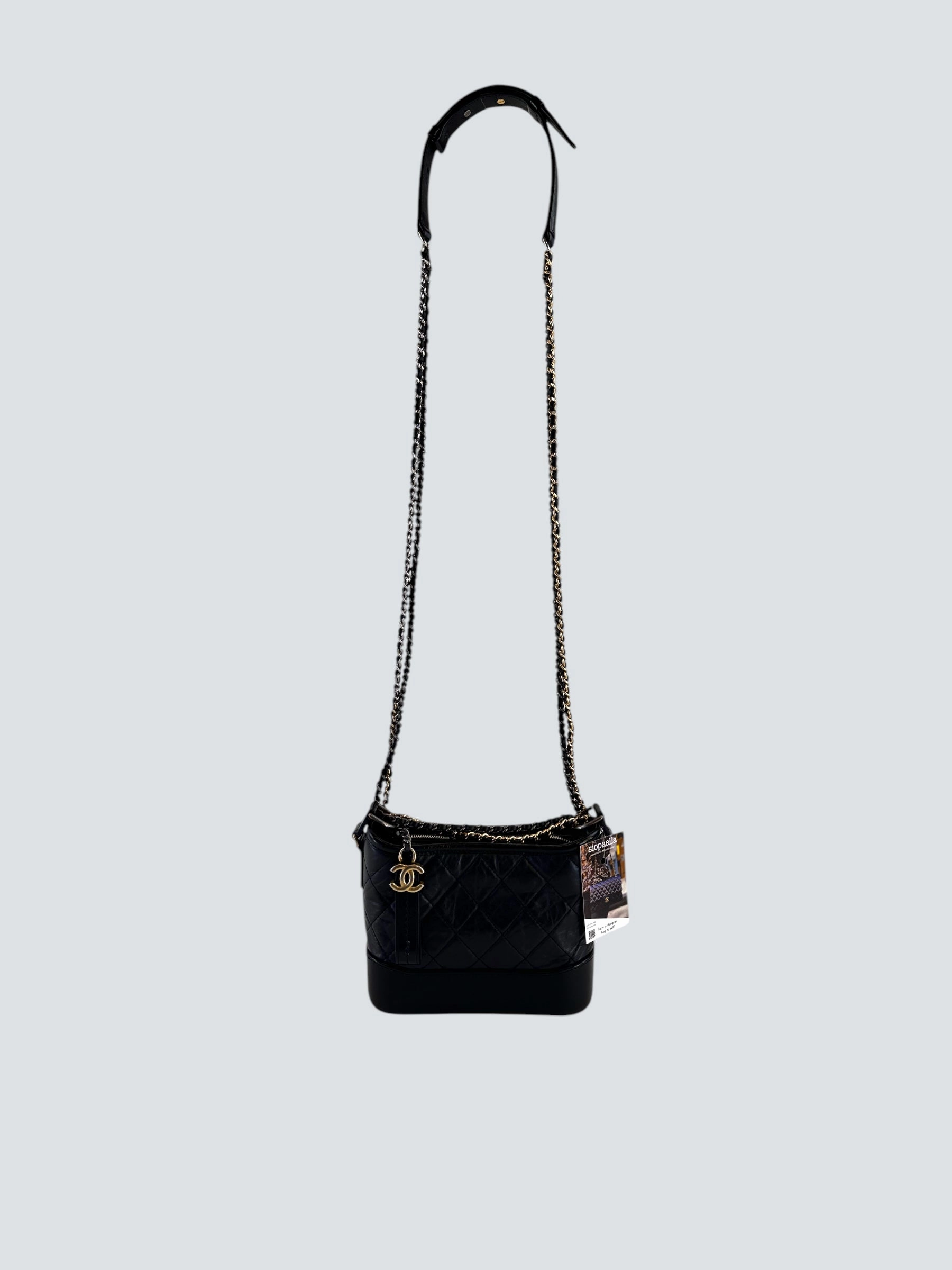 Chanel Black Calfskin Leather Small Gabrielle Crossbody