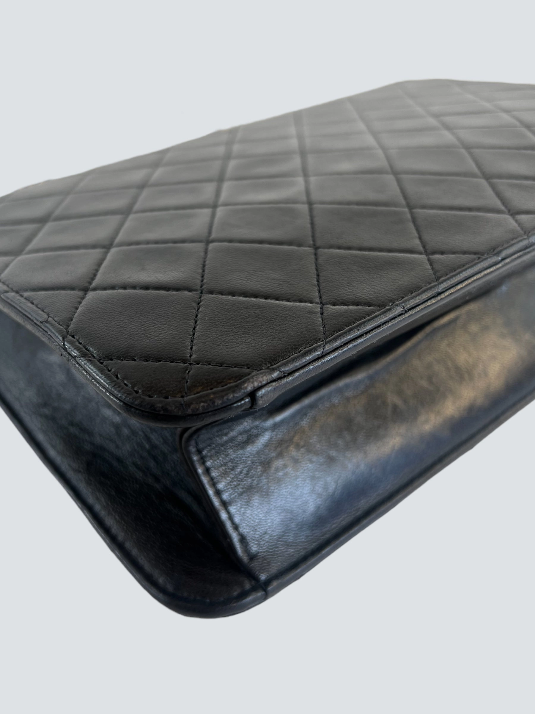 Chanel Black Lambskin Leather Small Single Flap