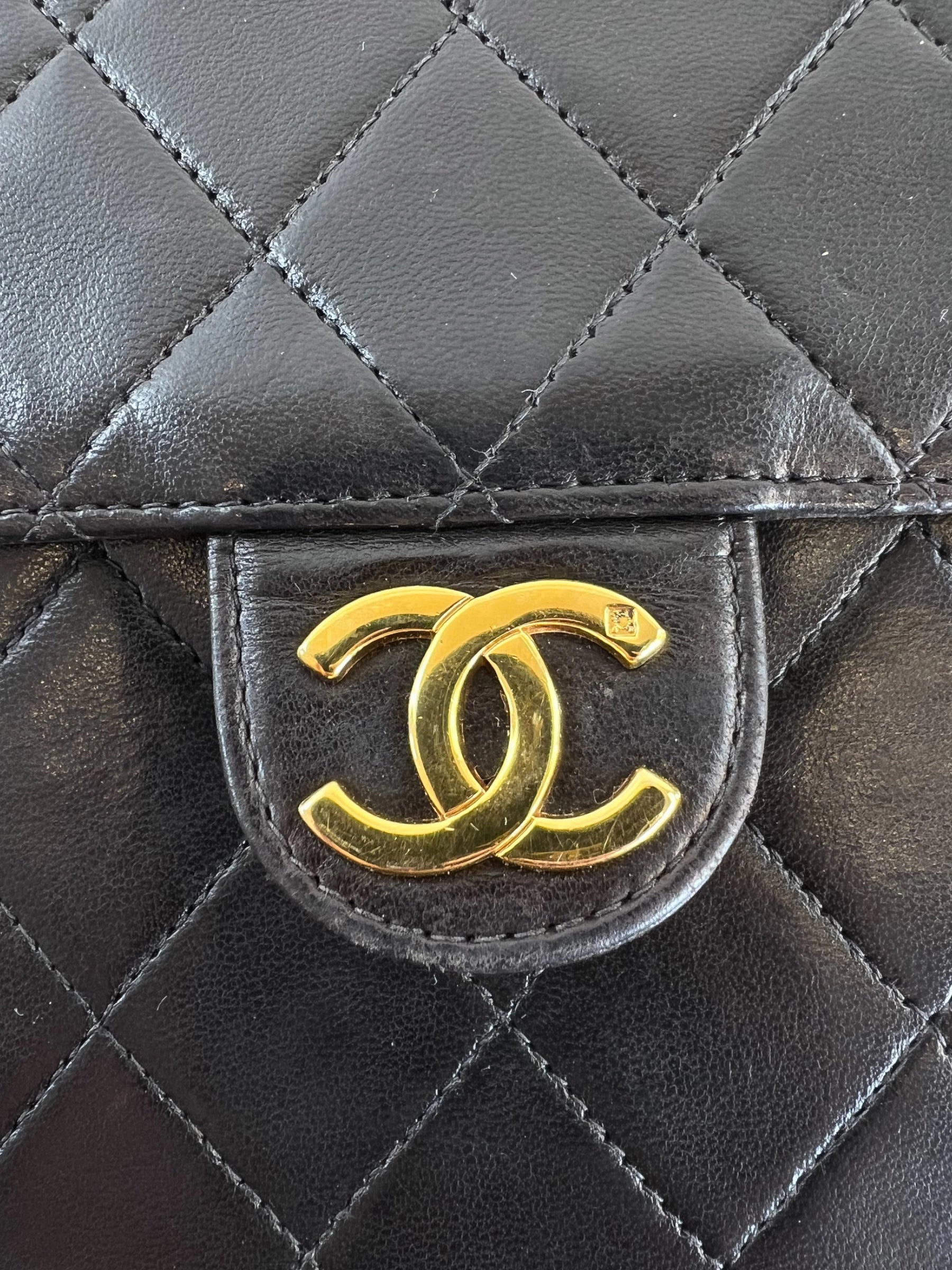 Chanel Black Lambskin Leather Small Single Flap