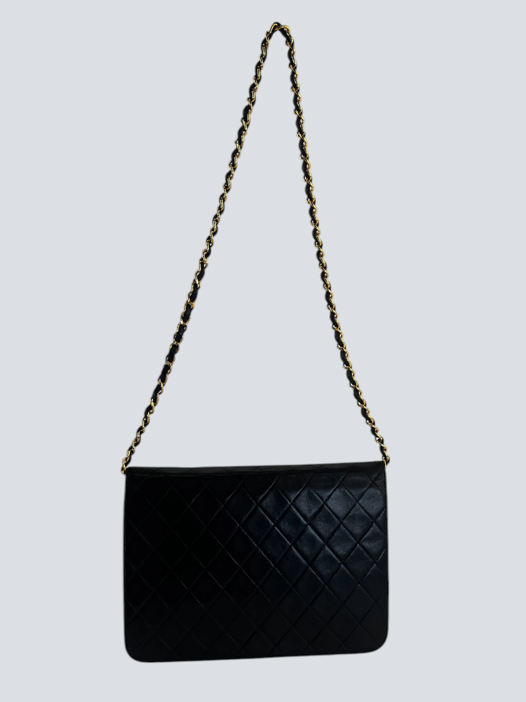 Chanel Black Lambskin Leather Small Single Flap