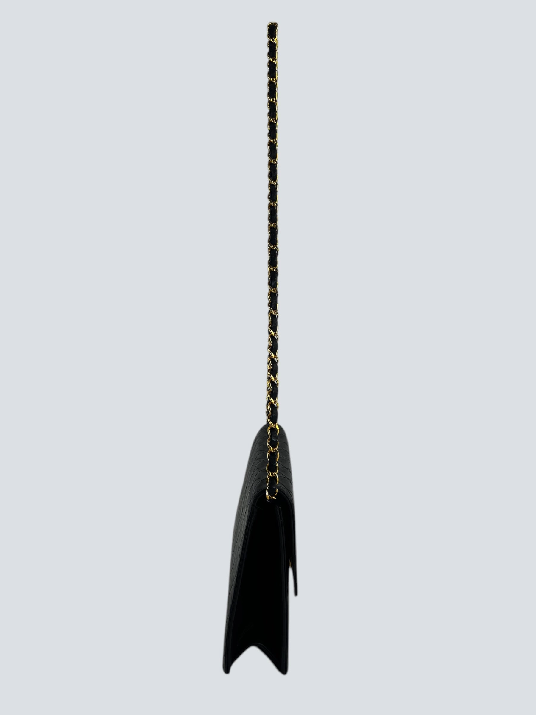 Chanel Black Lambskin Leather Small Single Flap