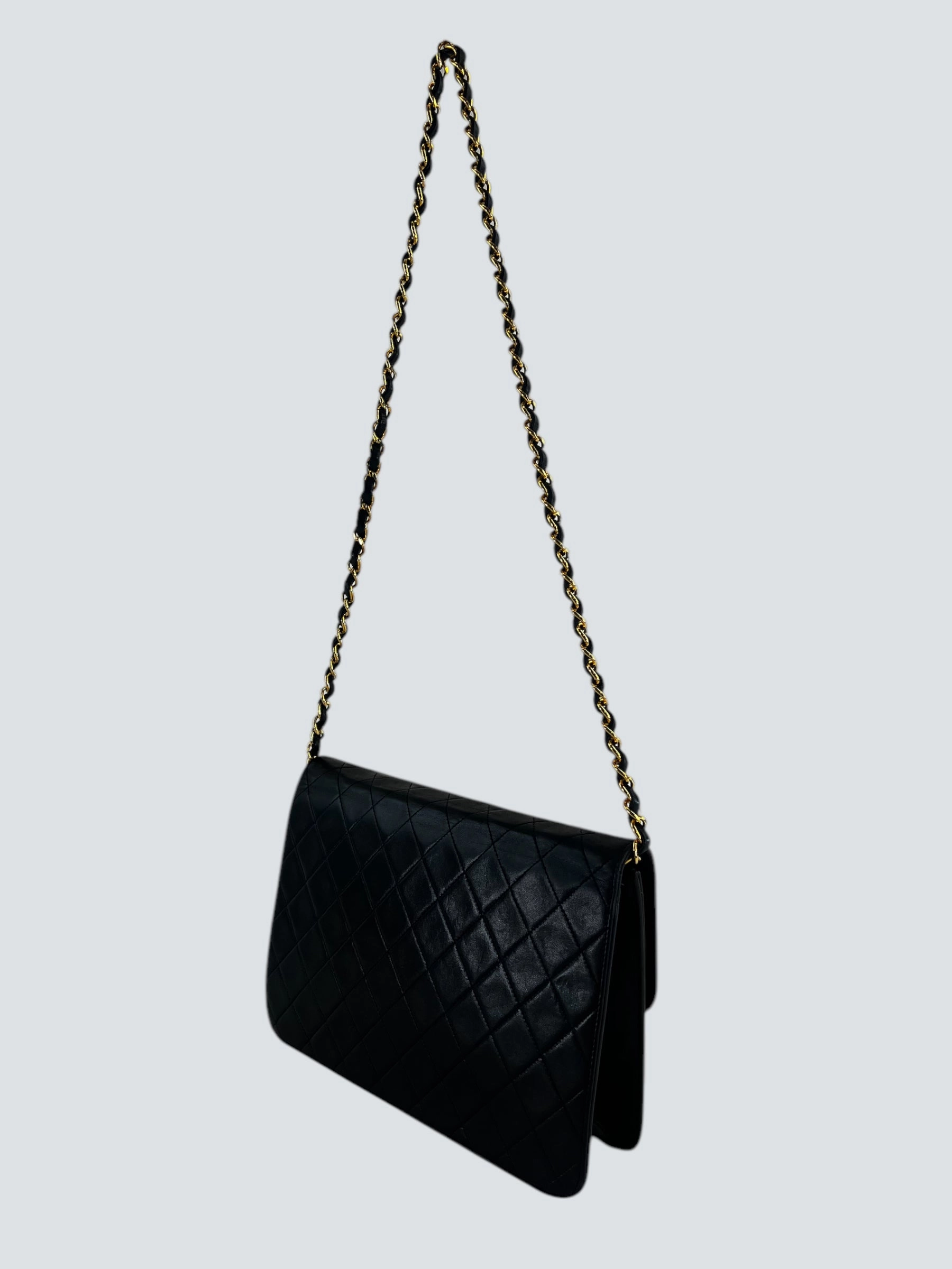 Chanel Black Lambskin Leather Small Single Flap