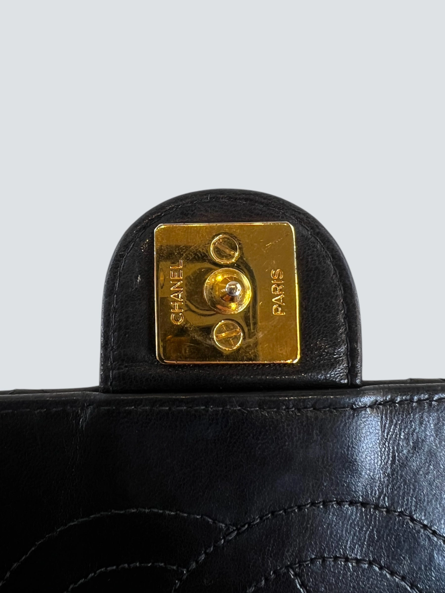 Chanel Black Lambskin Leather Small Single Flap