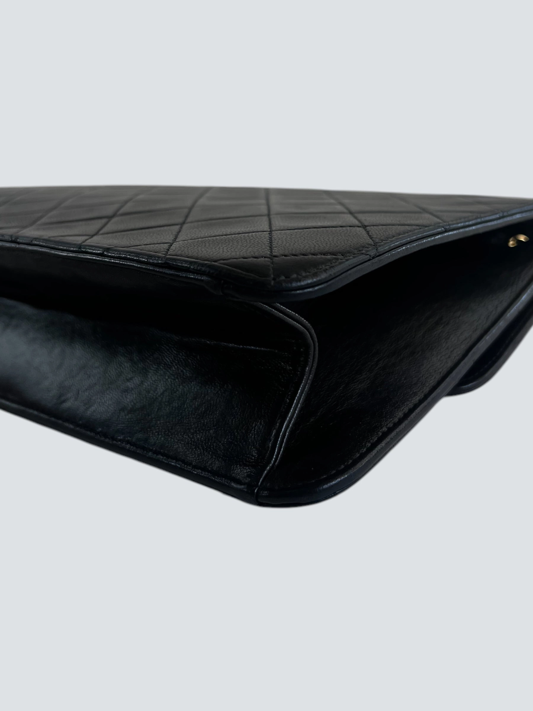 Chanel Black Lambskin Leather Small Single Flap