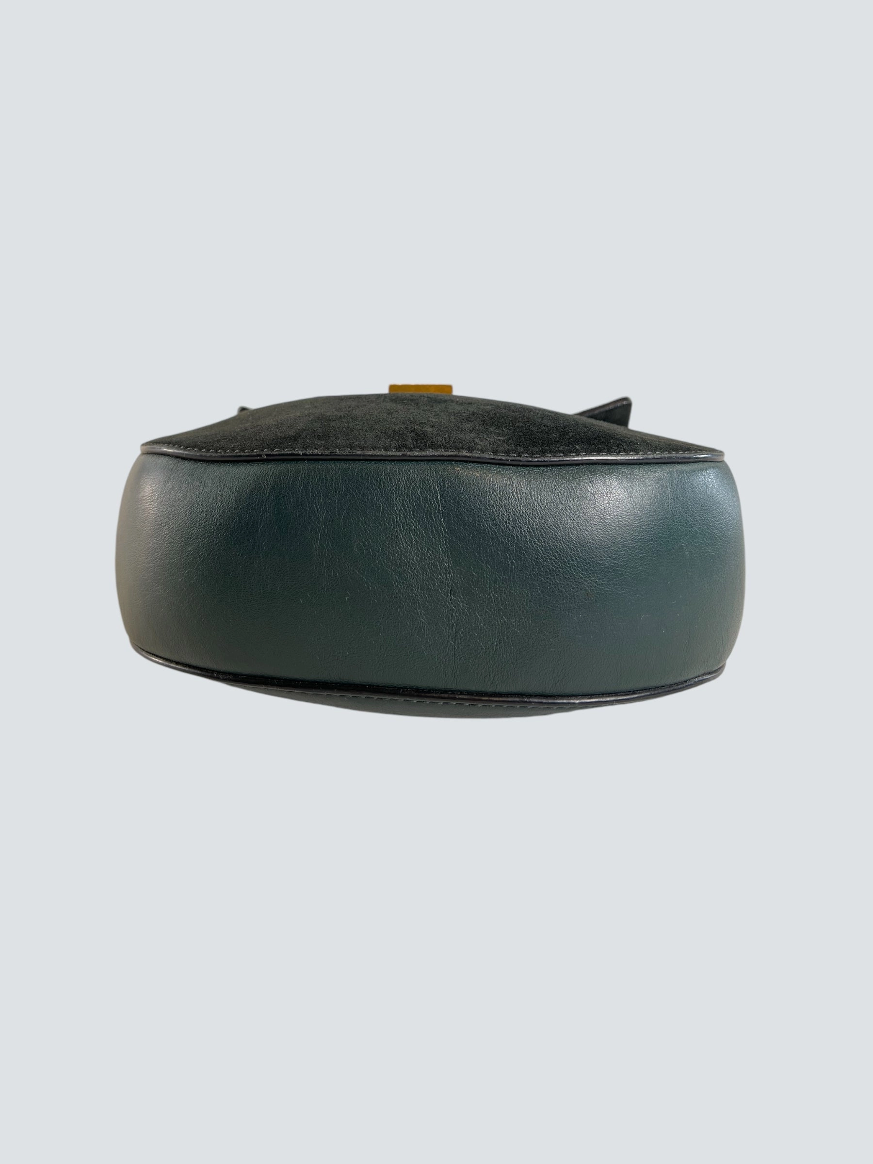 Chloe Green/Blue Smooth Calfskin Leather & Suede Shoulder Bag