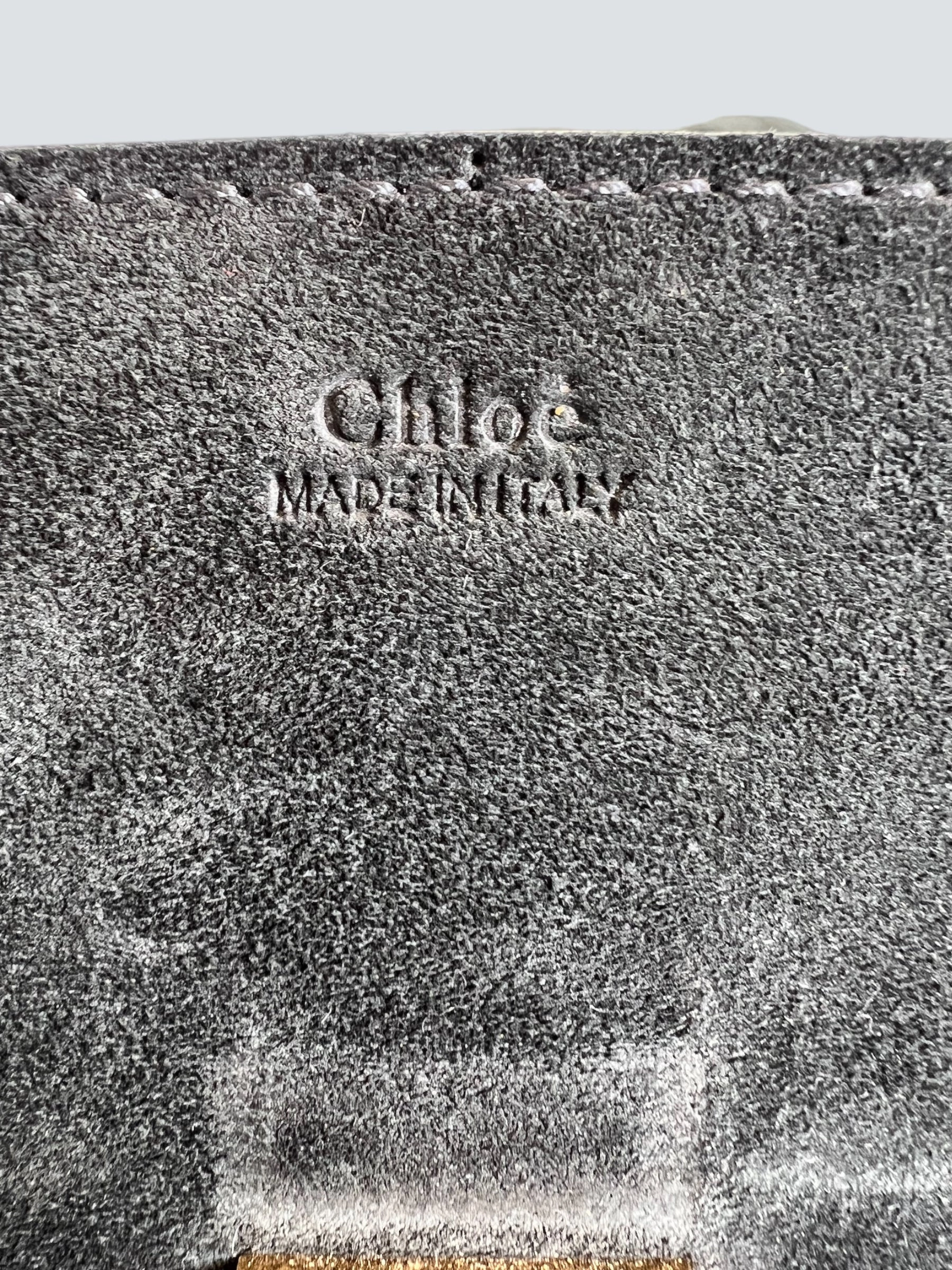 Chloe Green/Blue Smooth Calfskin Leather & Suede Shoulder Bag