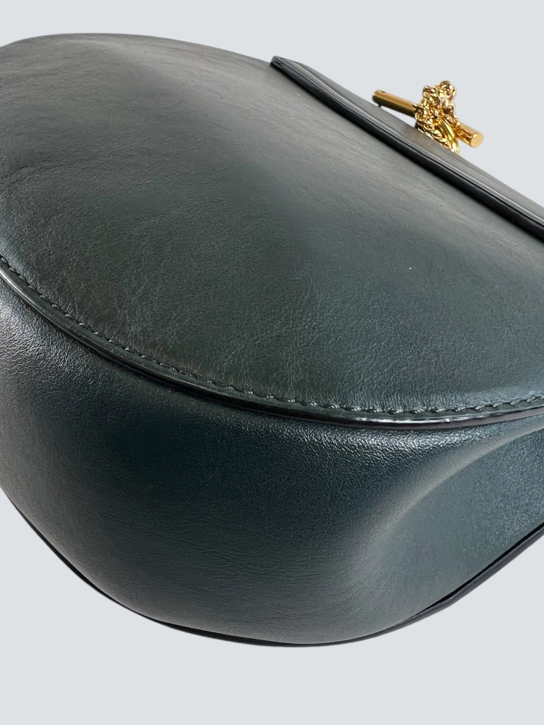 Chloe Green/Blue Smooth Calfskin Leather & Suede Shoulder Bag