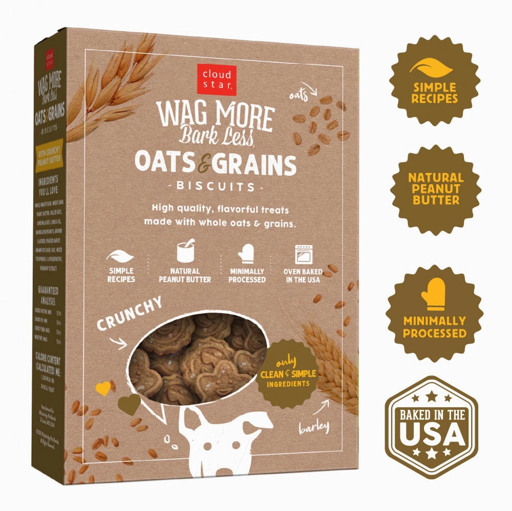 Cloud Star Wag More Bark Less Oven Baked Crunchy Peanut Butter Dog Treats