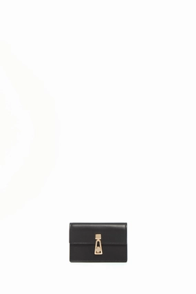 Concertina Card Wallet in Black Leather