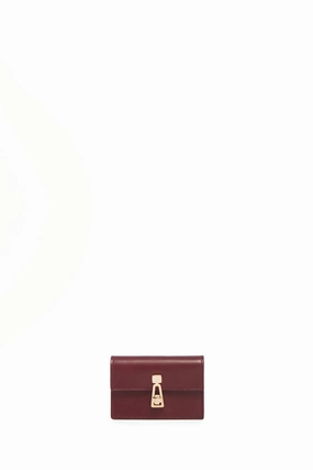 Concertina Card Wallet in Bordeaux & Pink Leather