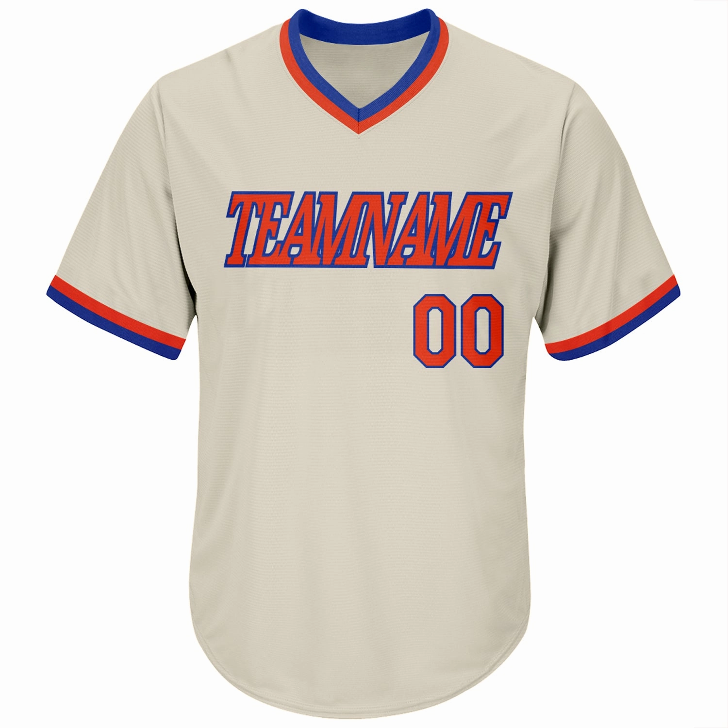 Custom Cream Orange-Royal Authentic Throwback Rib-Knit Baseball Jersey Shirt