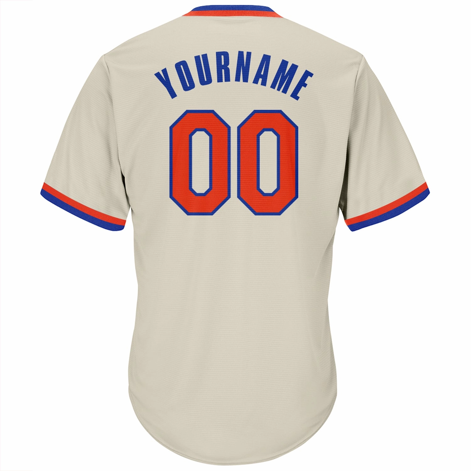 Custom Cream Orange-Royal Authentic Throwback Rib-Knit Baseball Jersey Shirt