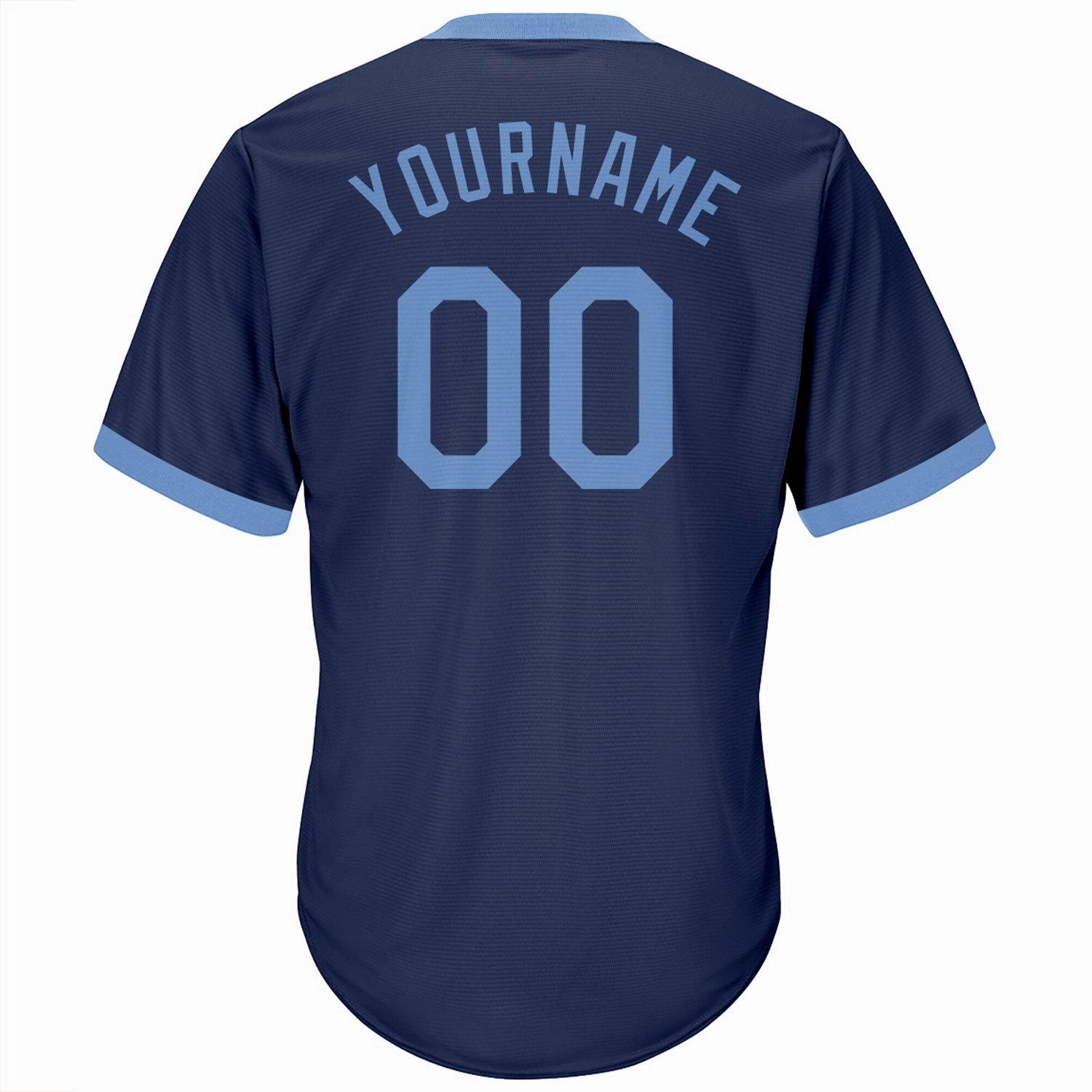 Custom Navy Light Blue Authentic Throwback Rib-Knit Baseball Jersey Shirt