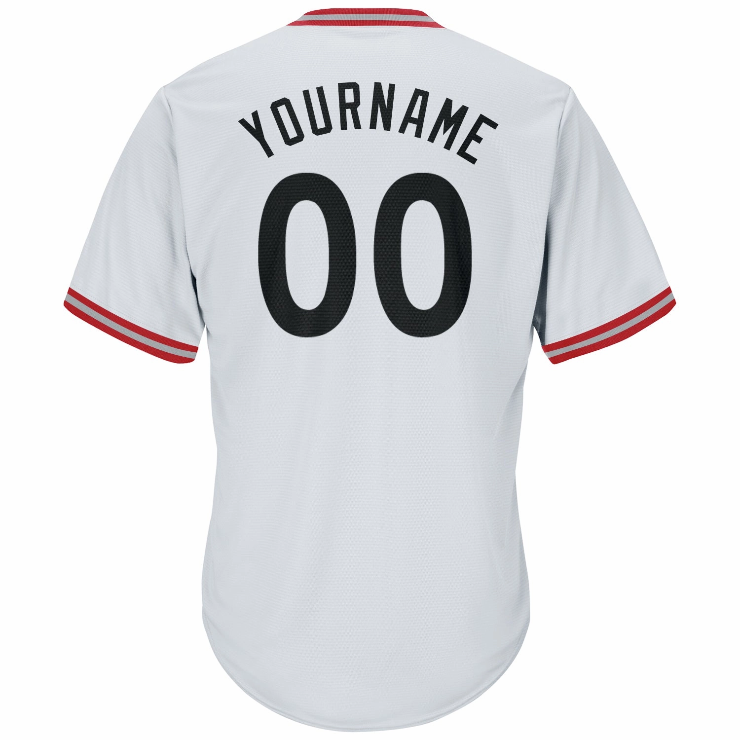 Custom White Black-Red Authentic Throwback Rib-Knit Baseball Jersey Shirt