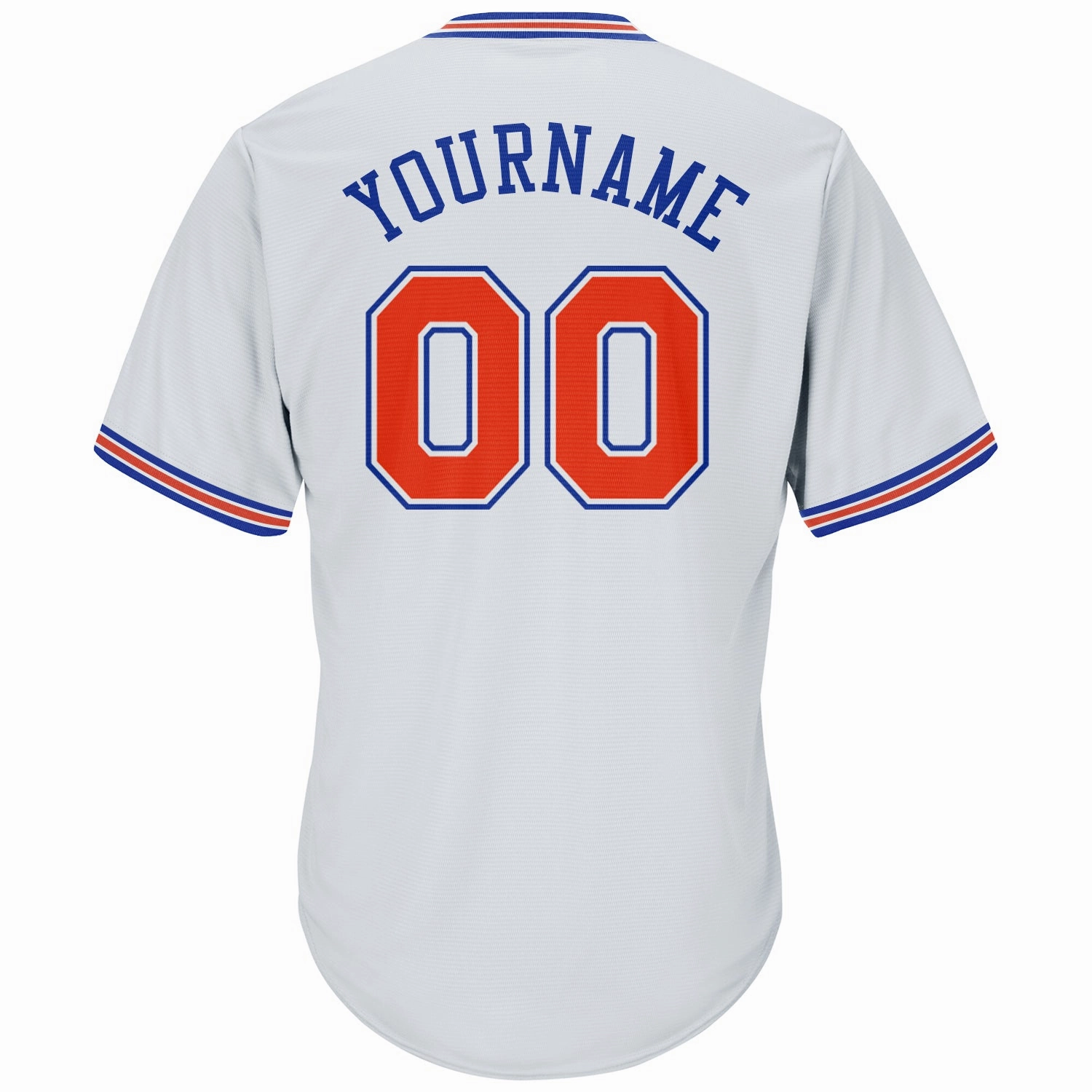 Custom White Orange-Royal Authentic Throwback Rib-Knit Baseball Jersey Shirt