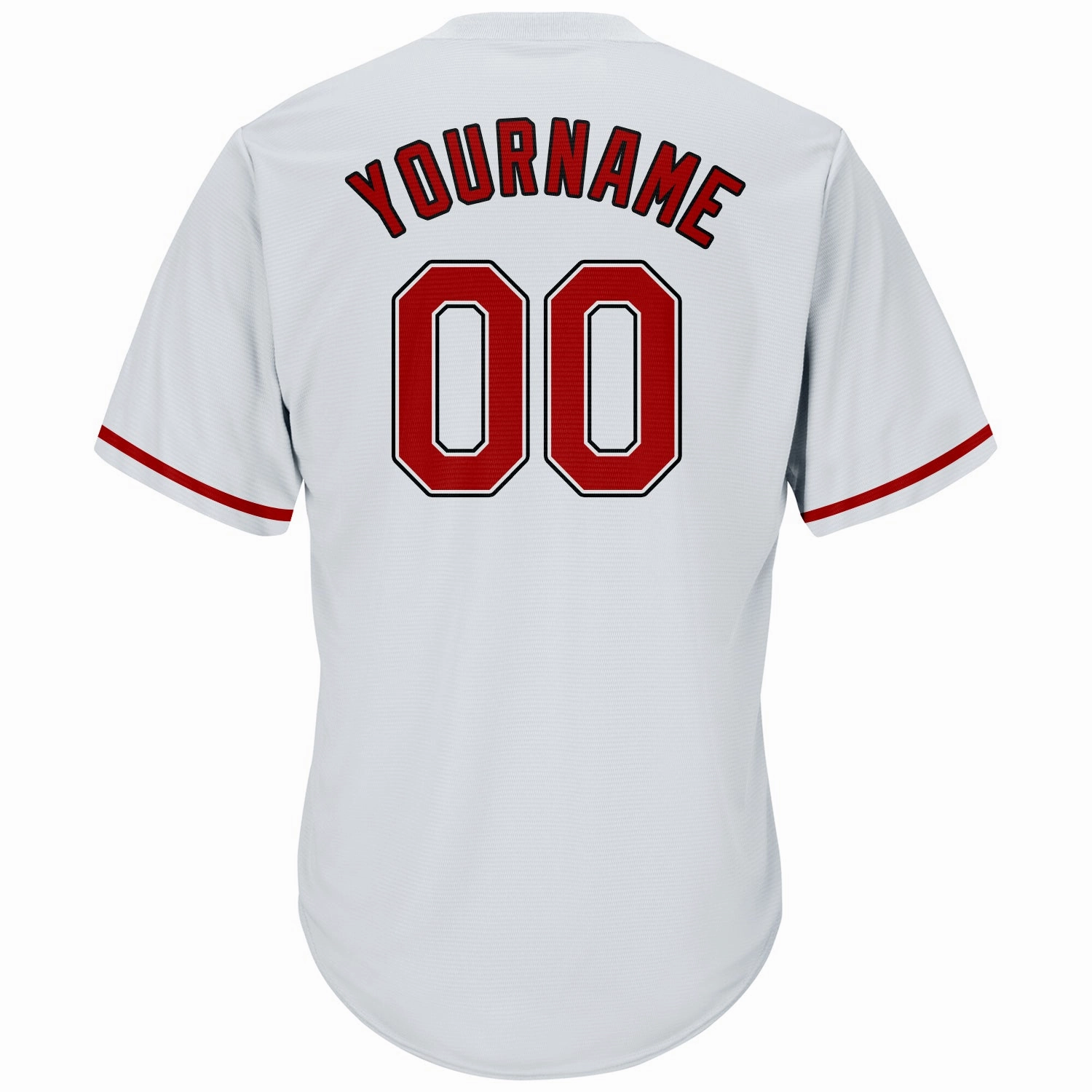 Custom White Red-Black Authentic Throwback Rib-Knit Baseball Jersey Shirt