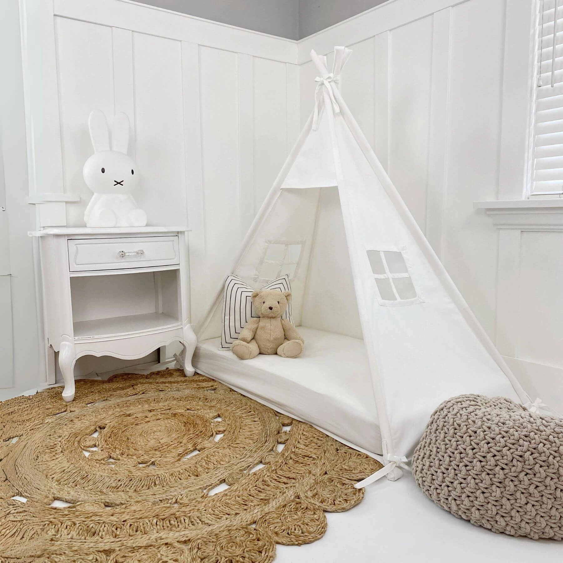 Domestic Objects Play Tent Canopy No Doors, Cream, Crib/Cot 28 X 52" Inches