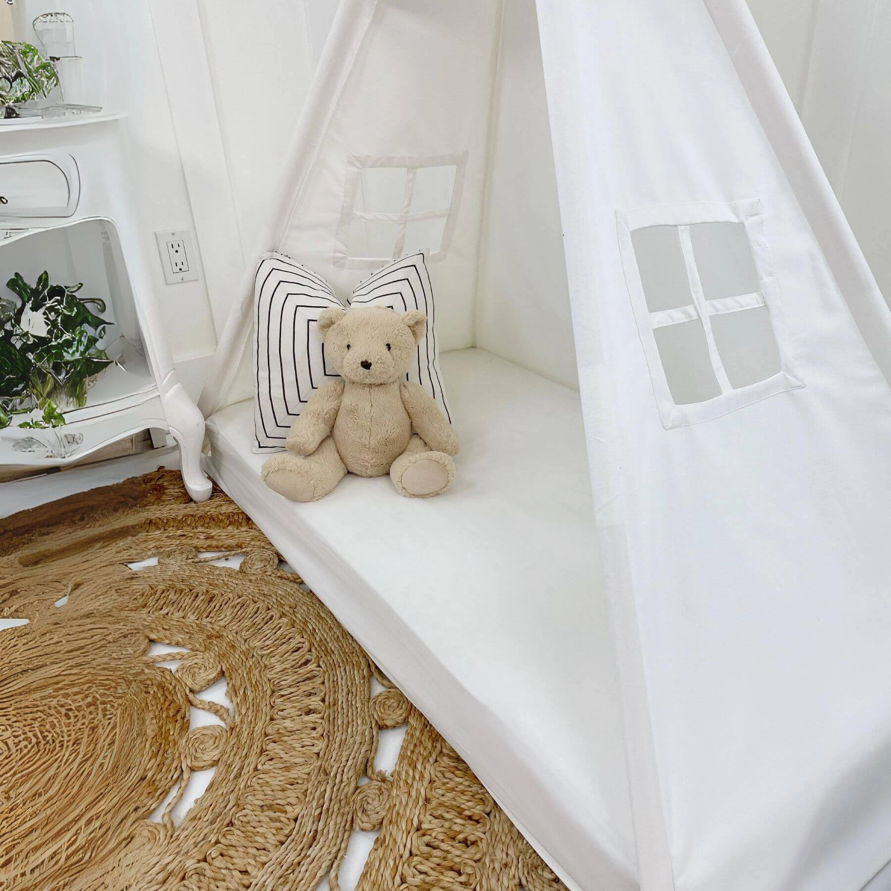 Domestic Objects Play Tent Canopy No Doors, Cream, Crib/Cot 28 X 52" Inches
