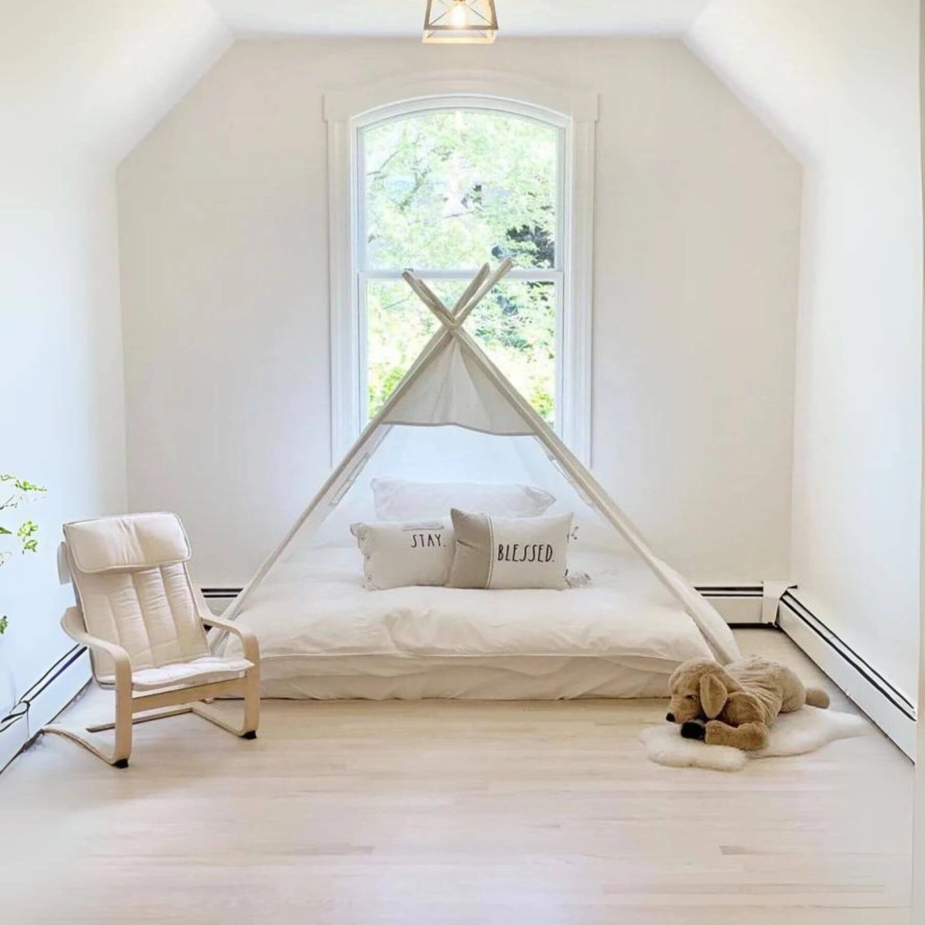 Domestic Objects Play Tent Canopy No Doors, Cream, Crib/Cot 28 X 52" Inches
