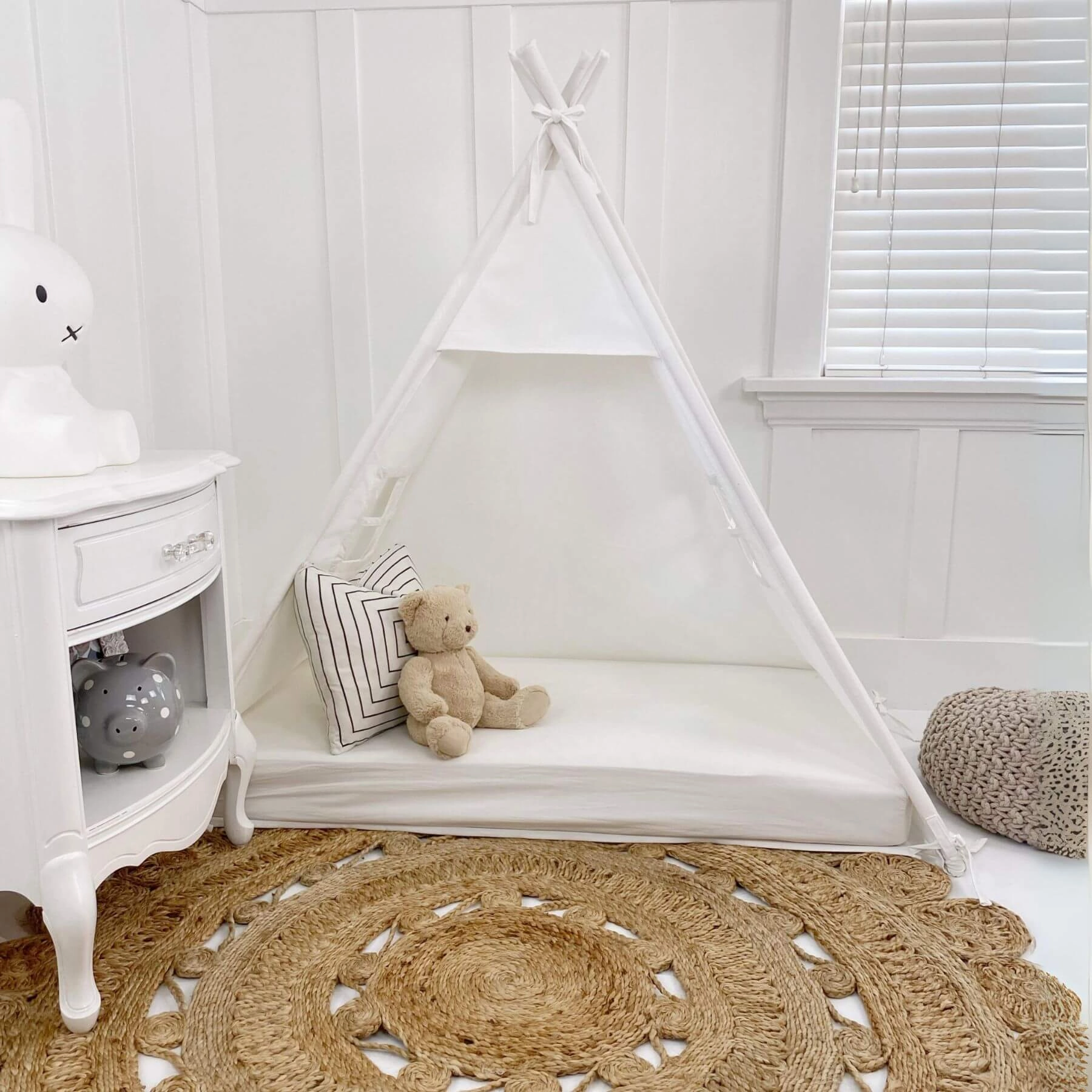 Domestic Objects Play Tent Canopy No Doors, Cream, Crib/Cot 28 X 52" Inches