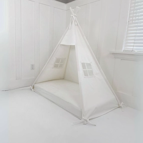 Domestic Objects Play Tent Canopy No Doors, Cream, Crib/Cot 28 X 52" Inches