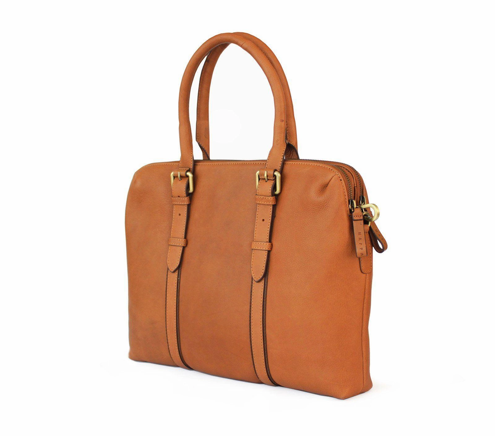 Dual Zip Laptop Bag Leather