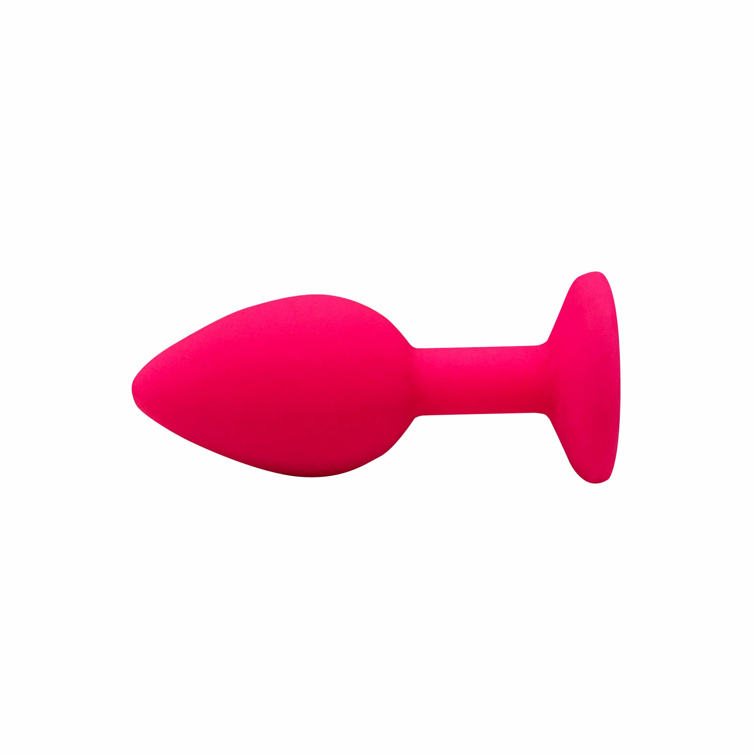 Fetish Pleasure Play Small Pink Silicone Black Jewel Butt Plug