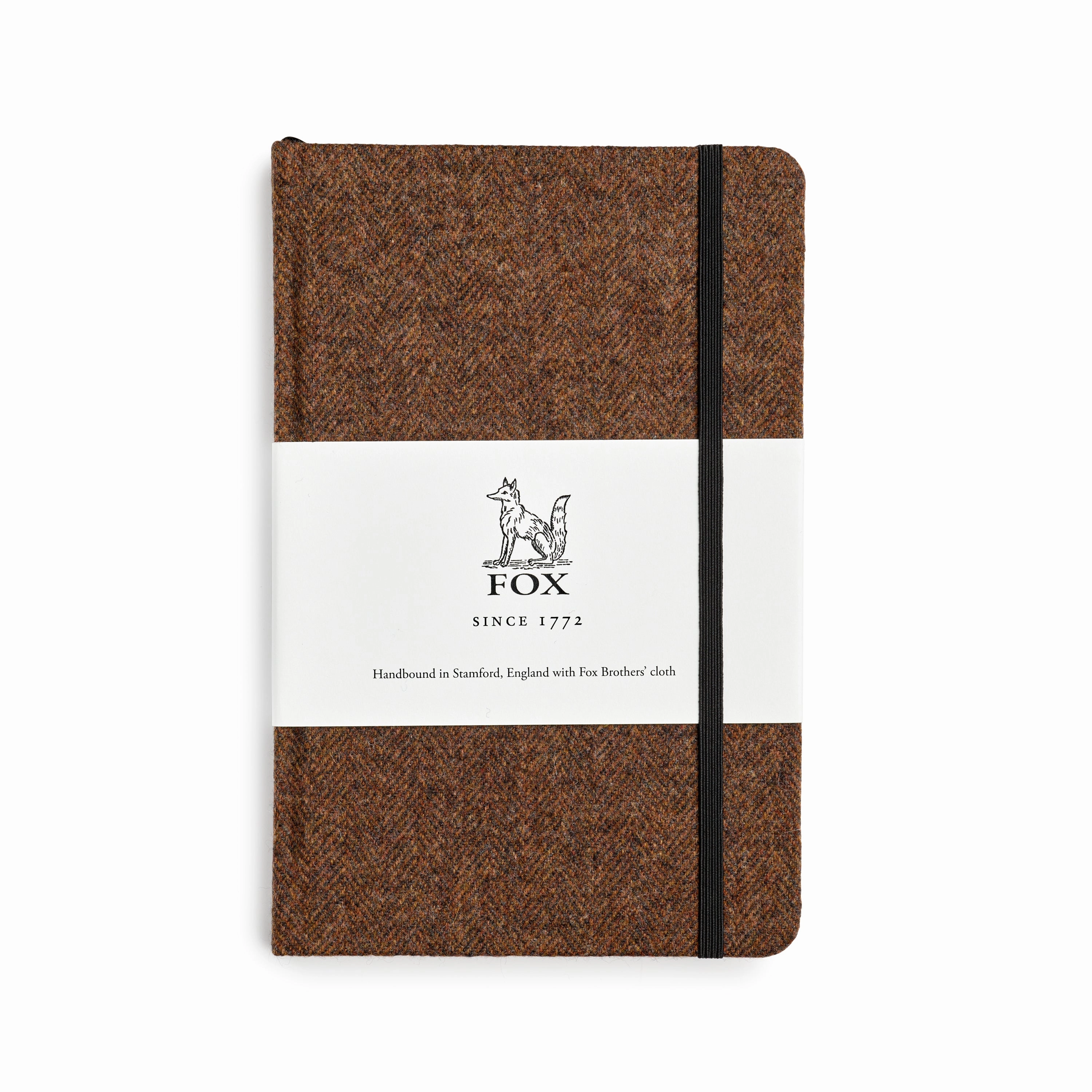 Fox Brown Herringbone Medium Notebook