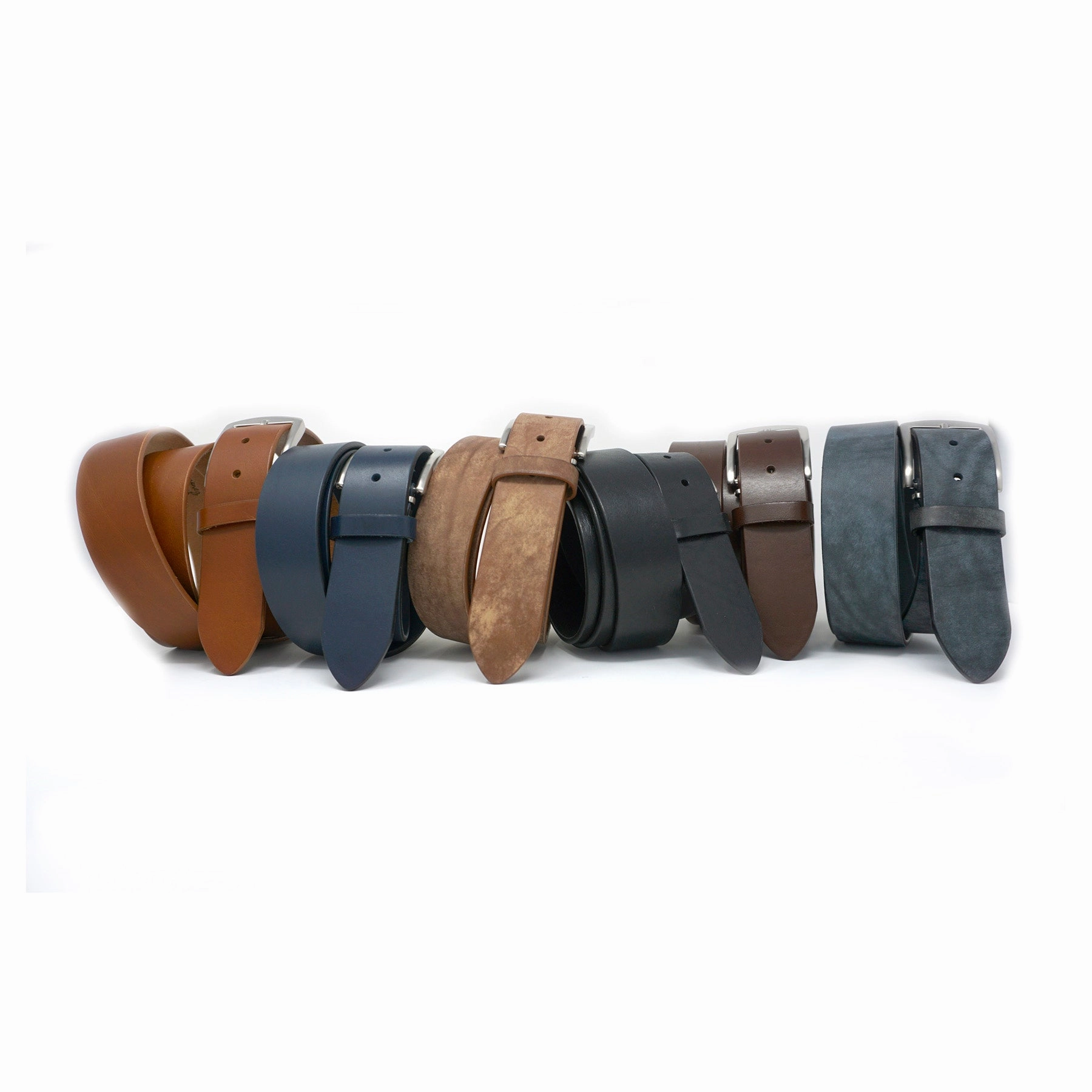 Italian Vachetta Leather Belt - Black - 40mm - Up to 50"