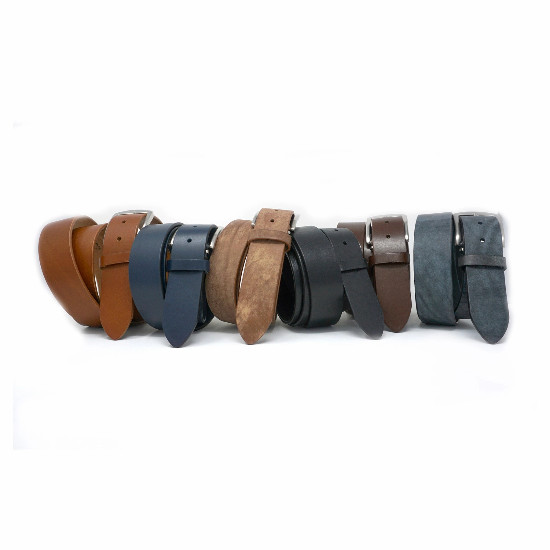 Italian Vachetta Leather Belt - Navy - 40mm