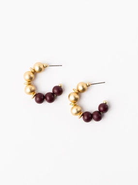 Janette Earrings | Garnet   Gold