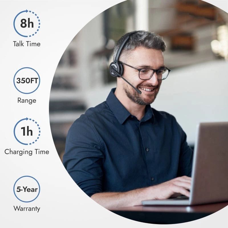 Leitner LH370 – Tri-Compatible Wireless Office Headset – Executive Bundle