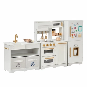 LITTLE CHEF ATLANTA LARGE MODULAR PLAY KITCHEN - WHITE/GOLD