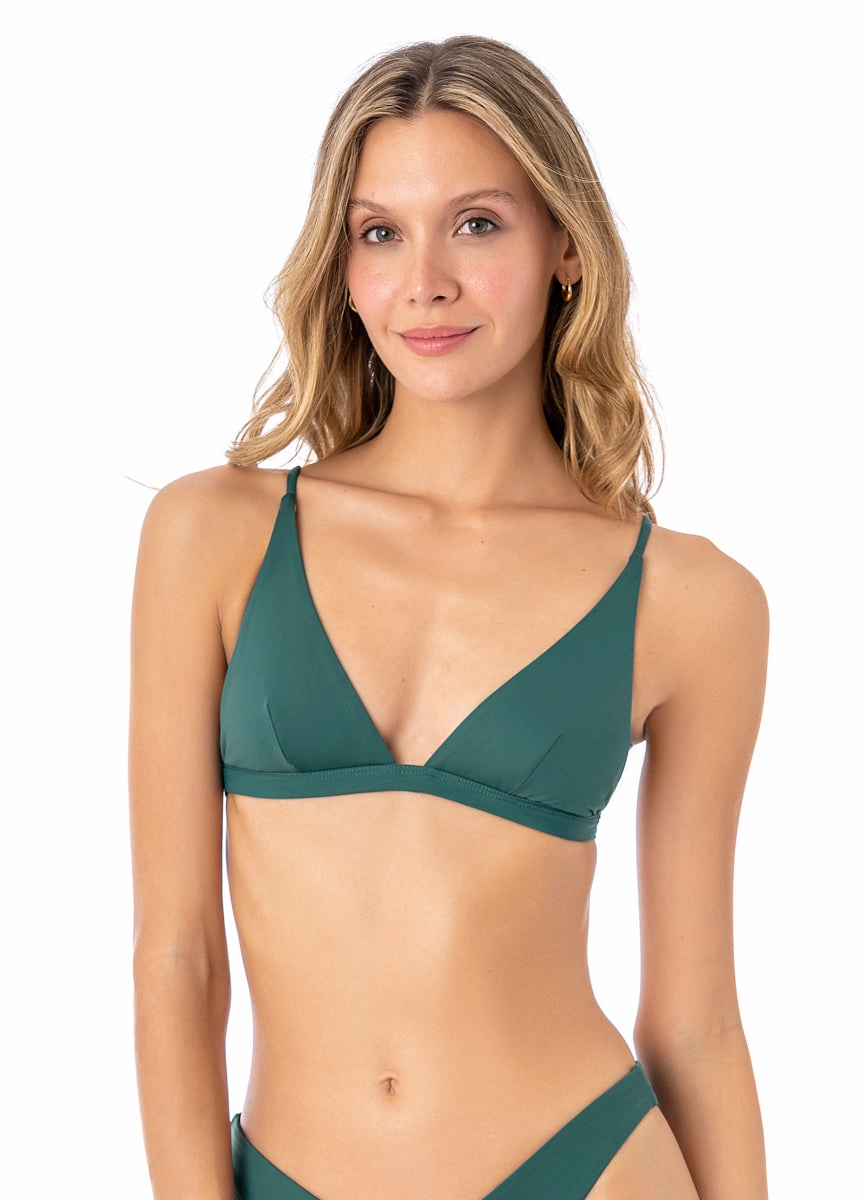 Maaji Brunswick Green Ivy Fixed Triangle Bikini Top