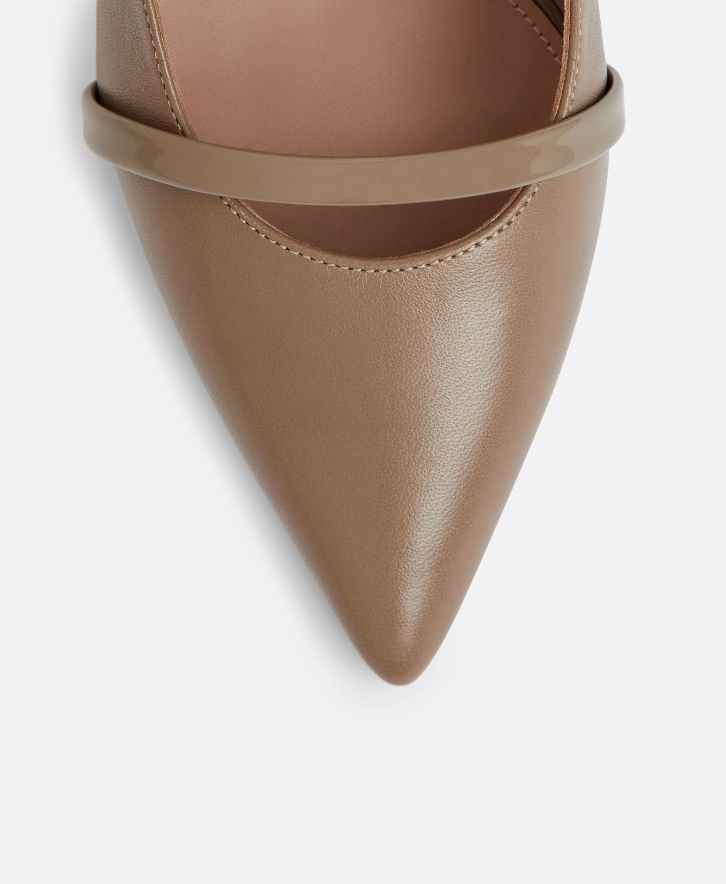 Maureen 70 Taupe Leather Mules
