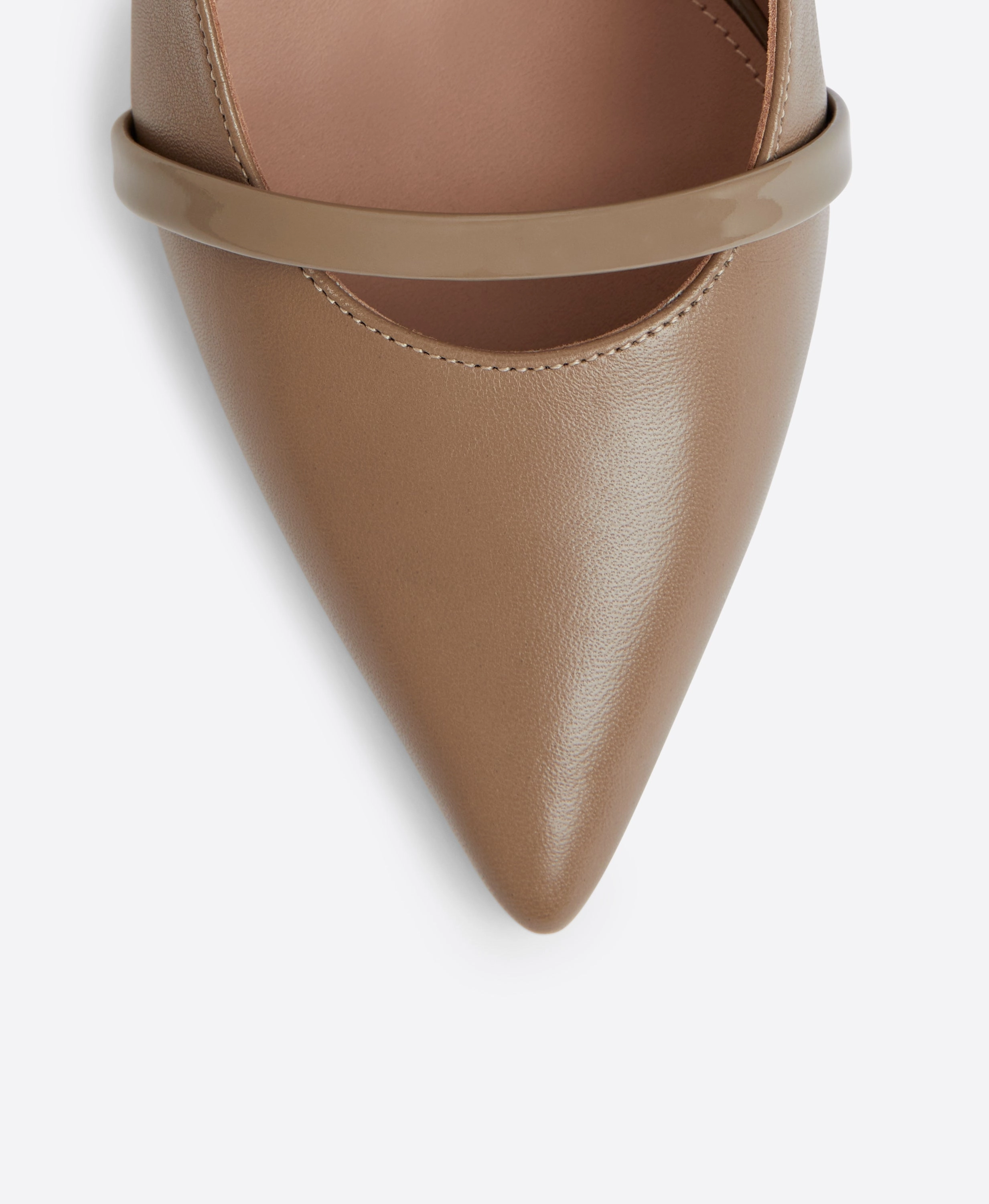 Maureen 70 Taupe Leather Mules