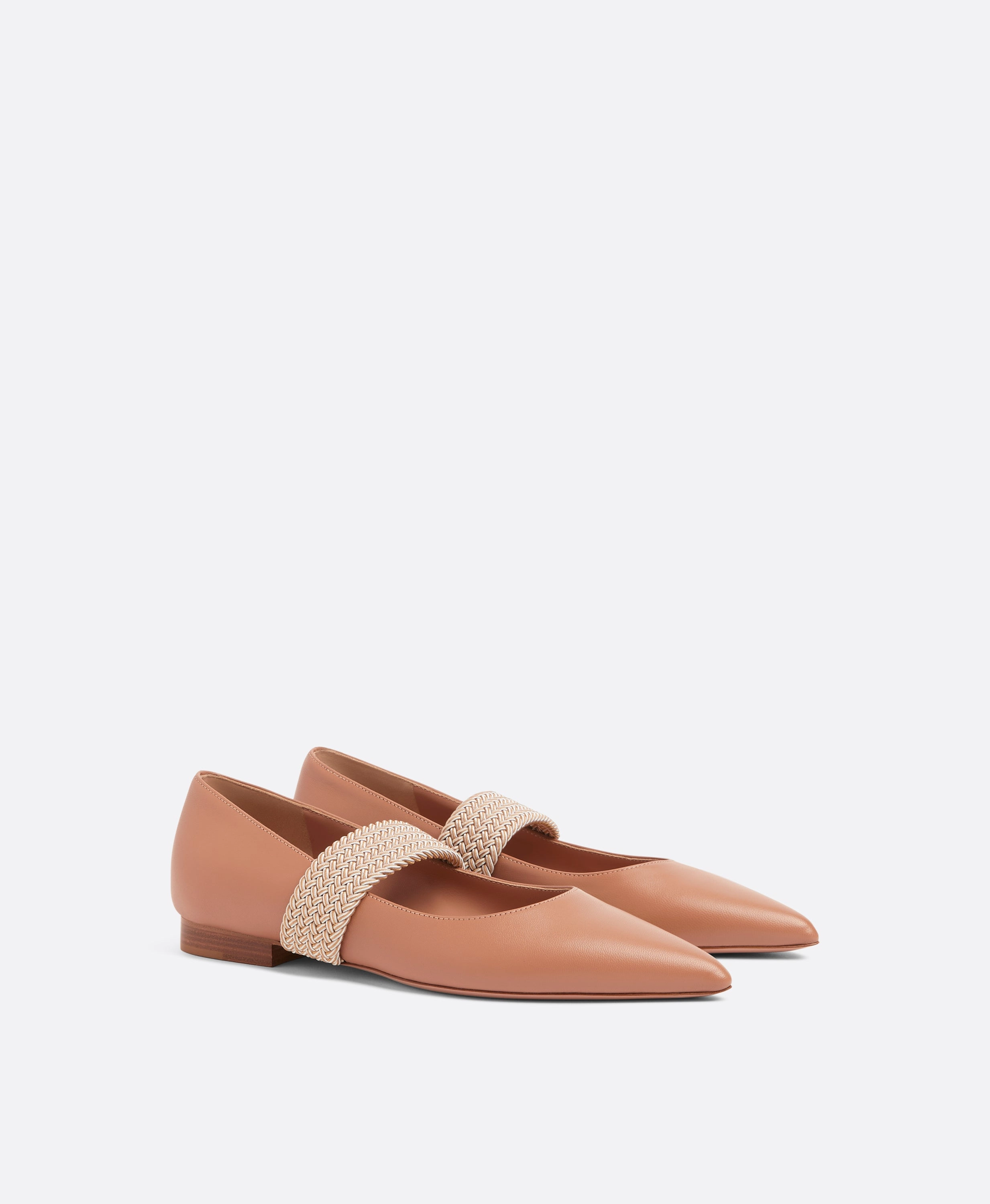Melanie Blush Leather Flat Pumps