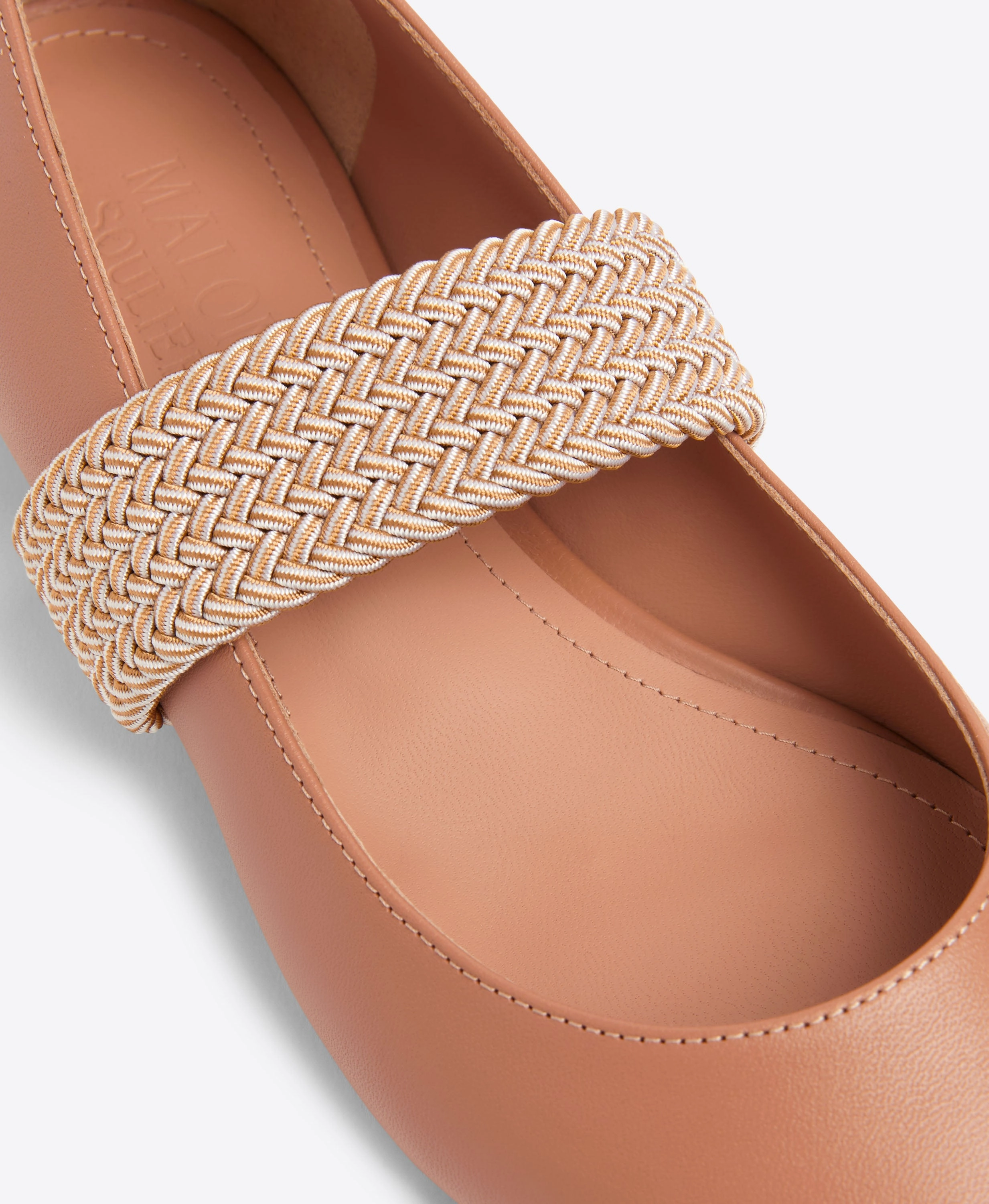 Melanie Blush Leather Flat Pumps