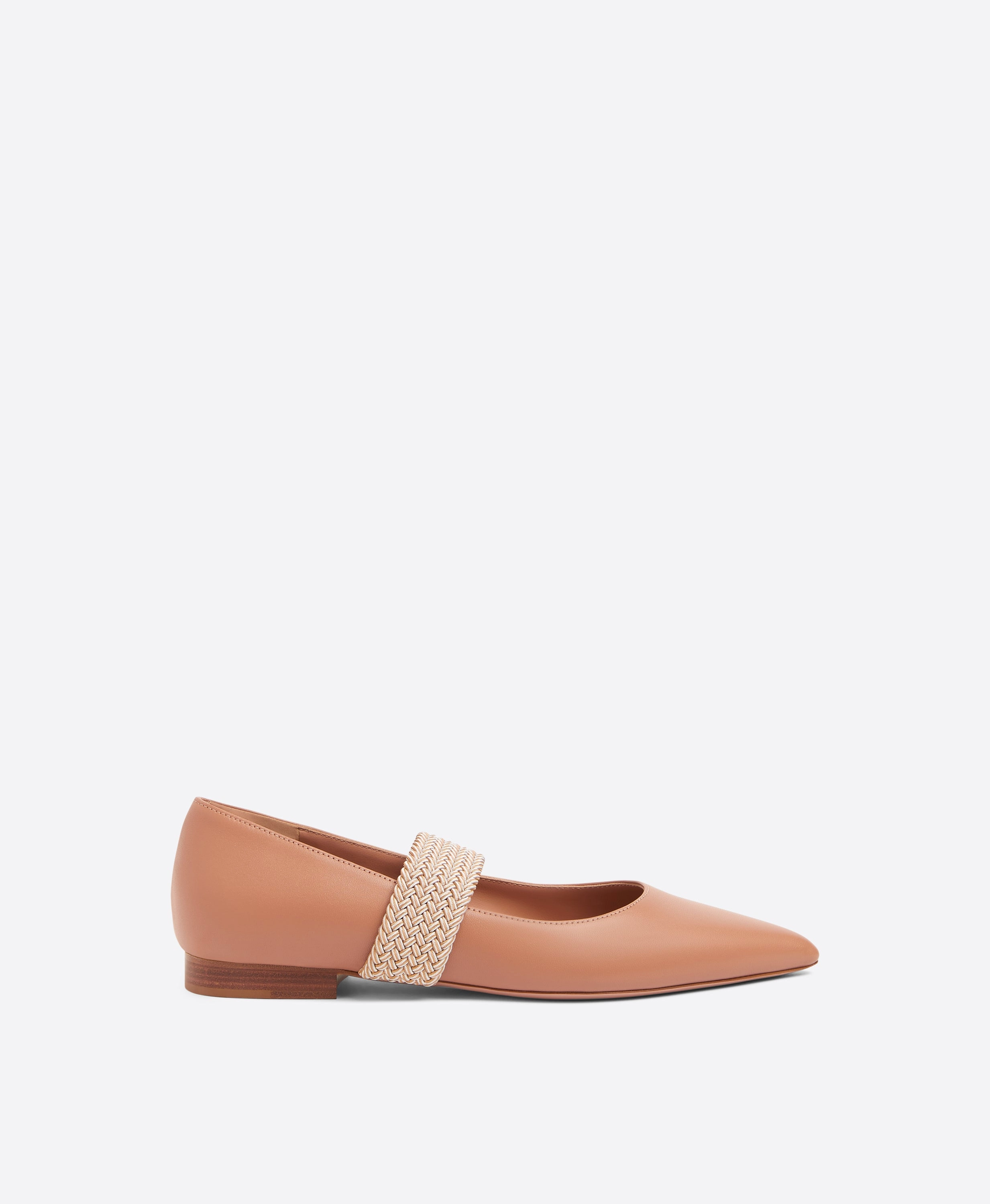 Melanie Blush Leather Flat Pumps