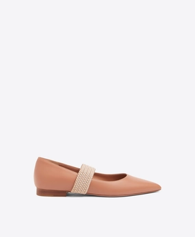Melanie Blush Leather Flat Pumps