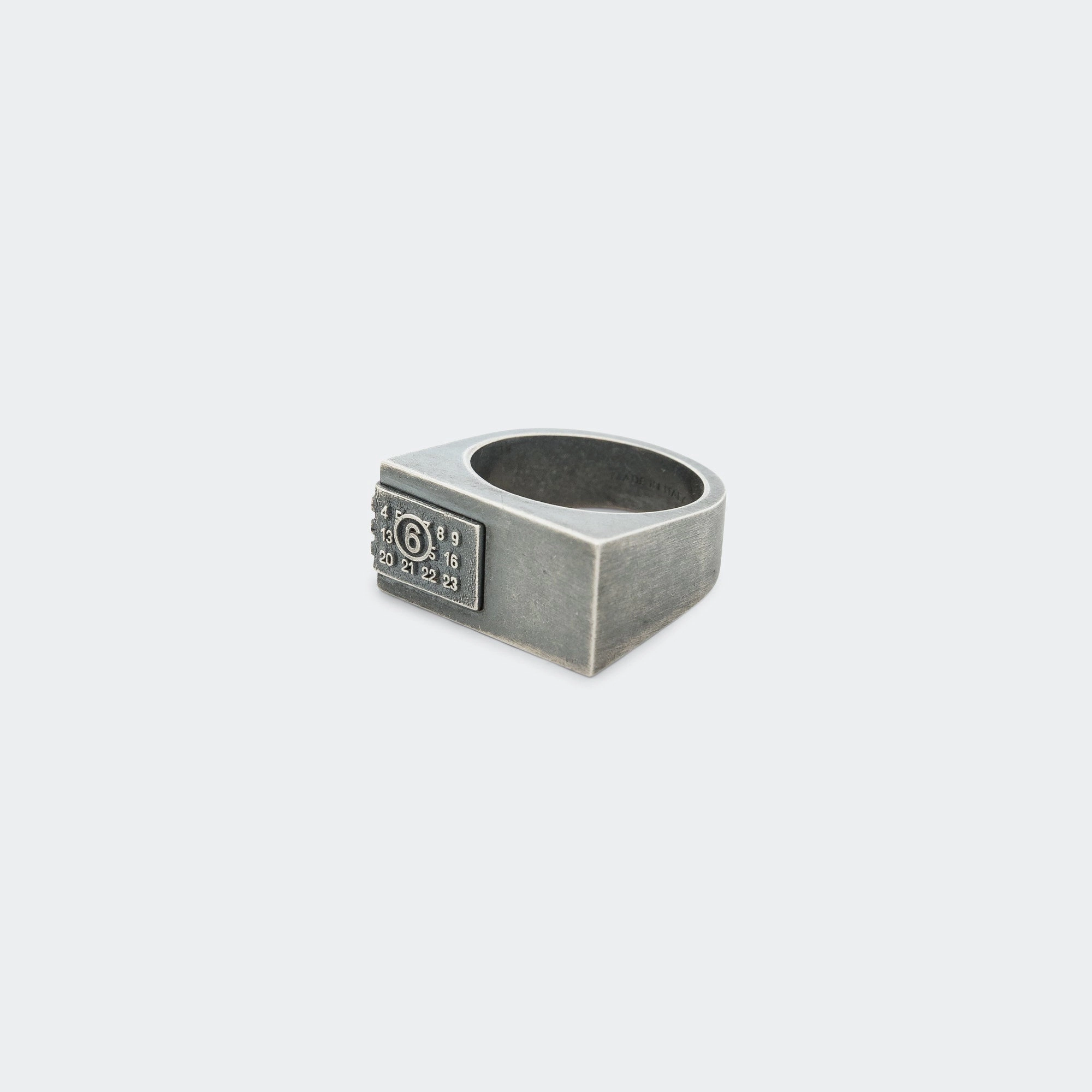 Minimal Logo 4mm Flat Ring - Silver Toned Brass