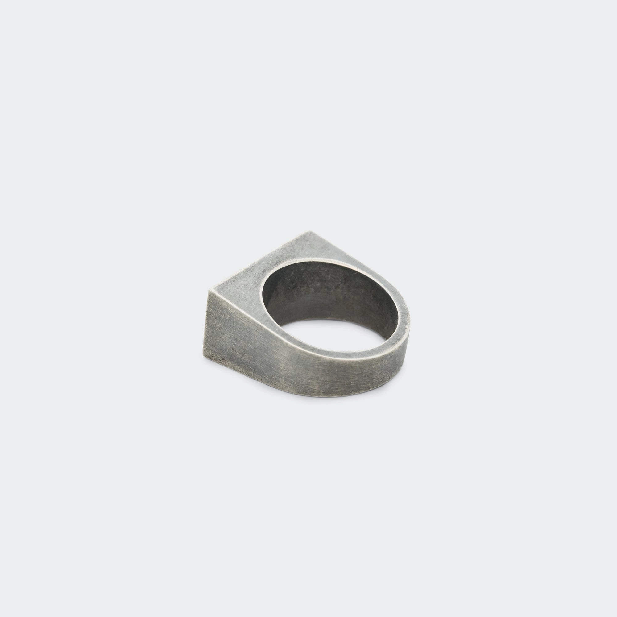Minimal Logo 4mm Flat Ring - Silver Toned Brass