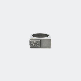 Minimal Logo 4mm Flat Ring - Silver Toned Brass