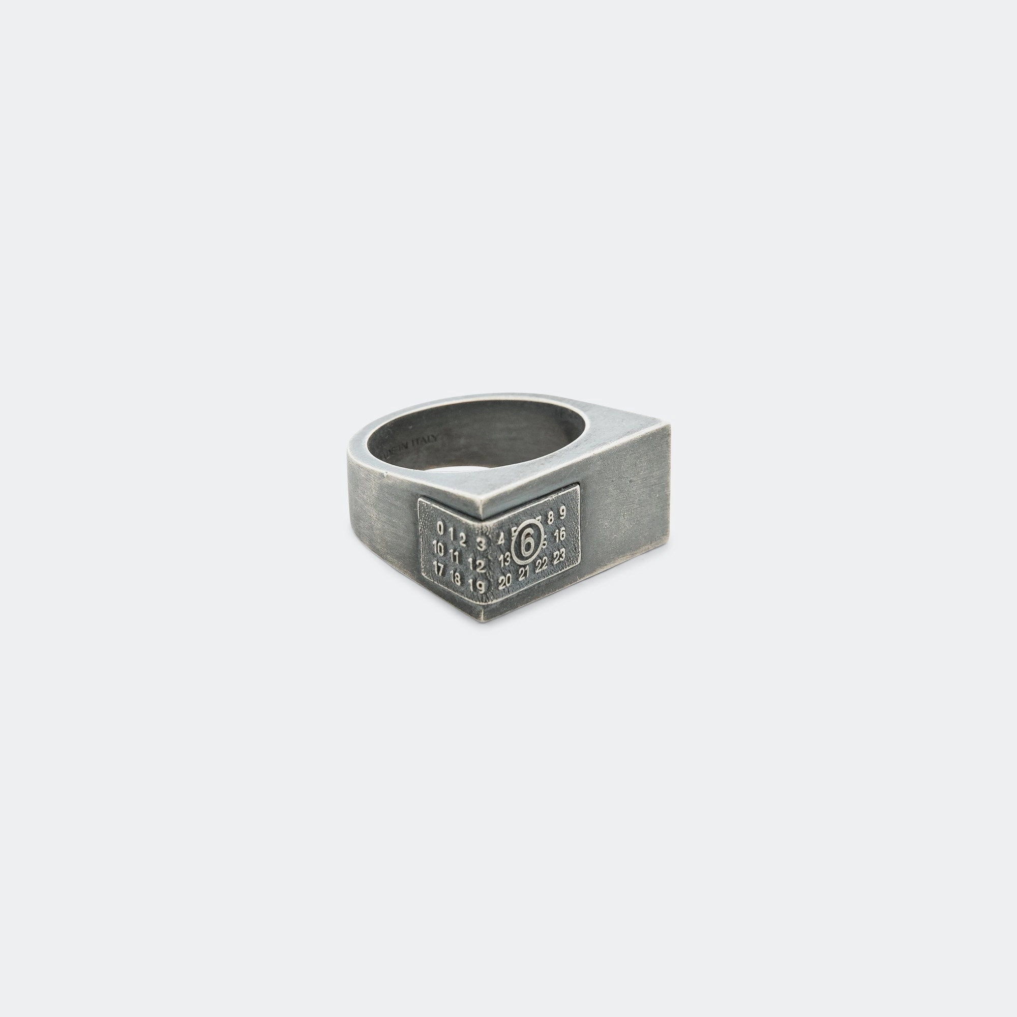 Minimal Logo 4mm Flat Ring - Silver Toned Brass