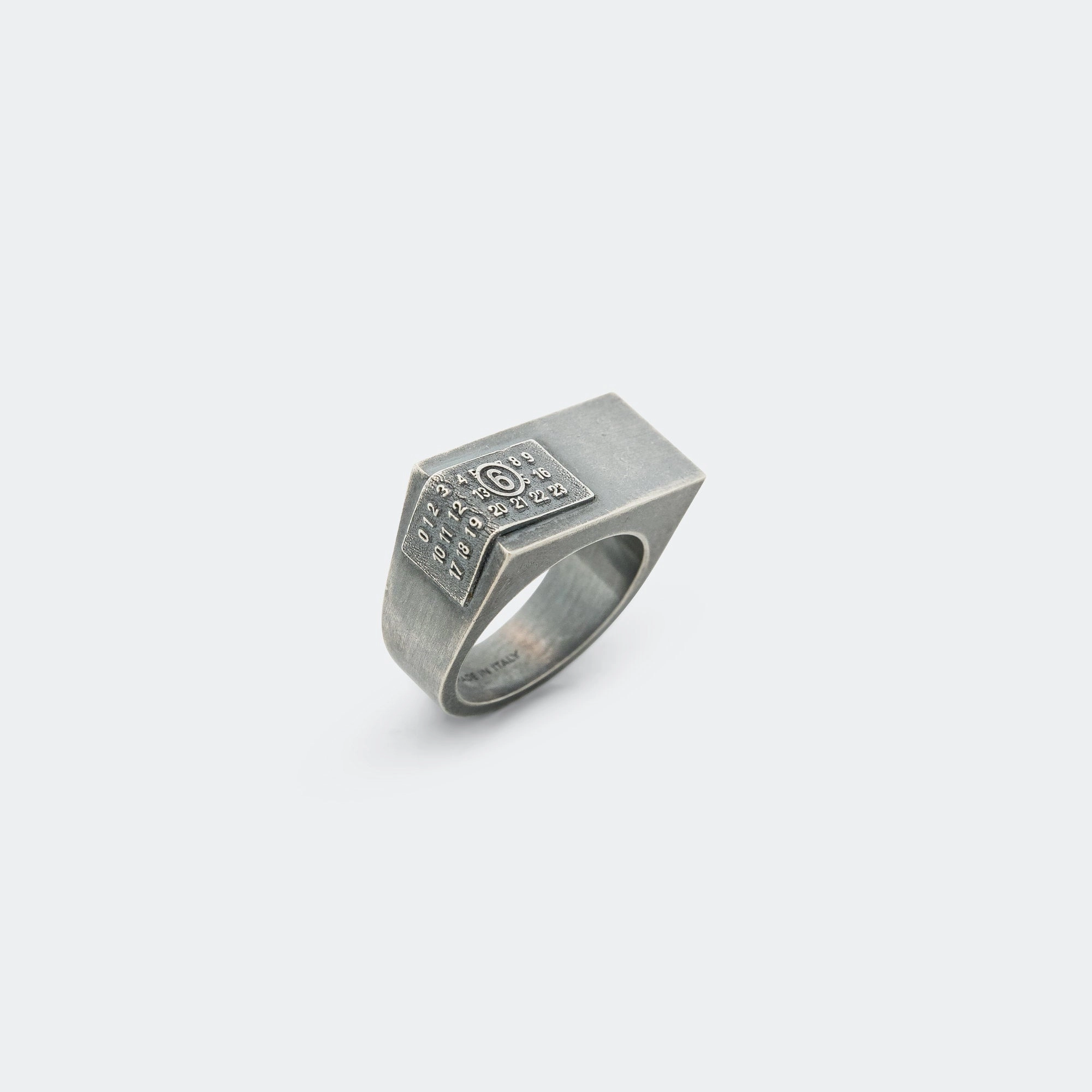 Minimal Logo 4mm Flat Ring - Silver Toned Brass
